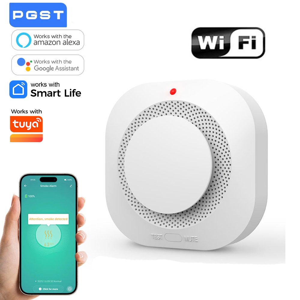 Smart Smoke Detector - Wifi Smoke Sensor Home Security Alarm