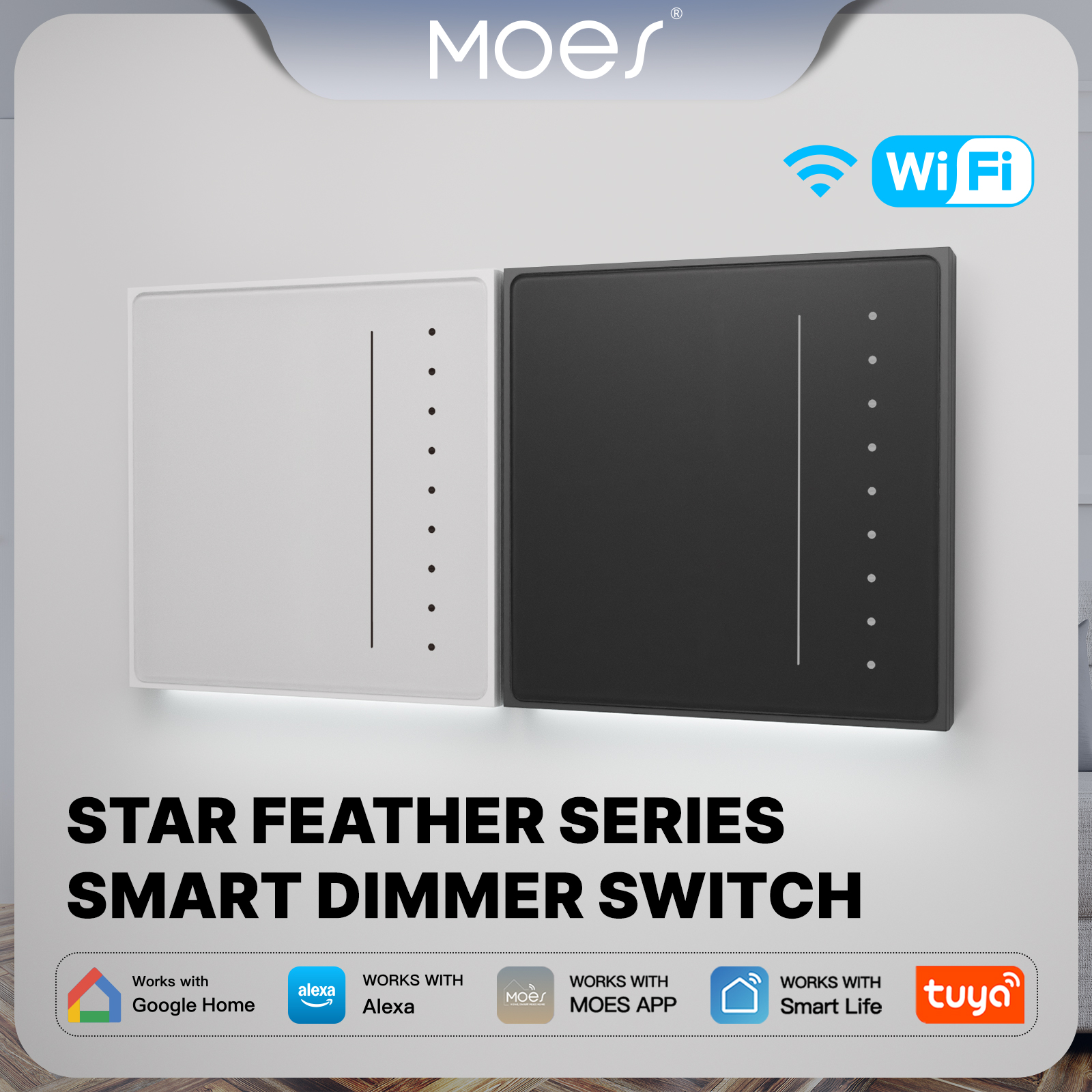 Smart Home Switch - MOES Tuya WiFi/Zigbee Star Feather Series
