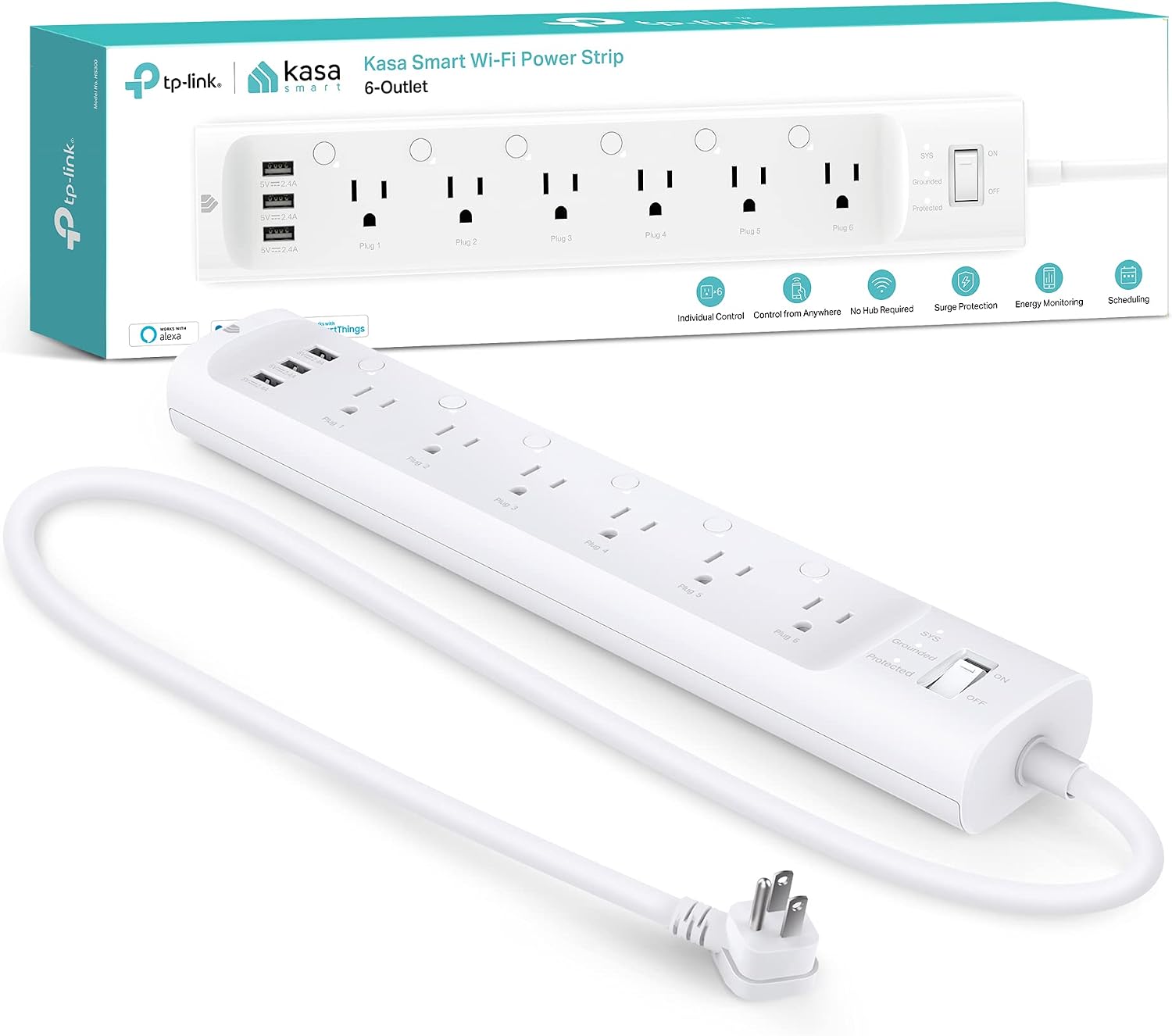 Smart Home Controller - Kasa Smart Plug Power Strip HS300,