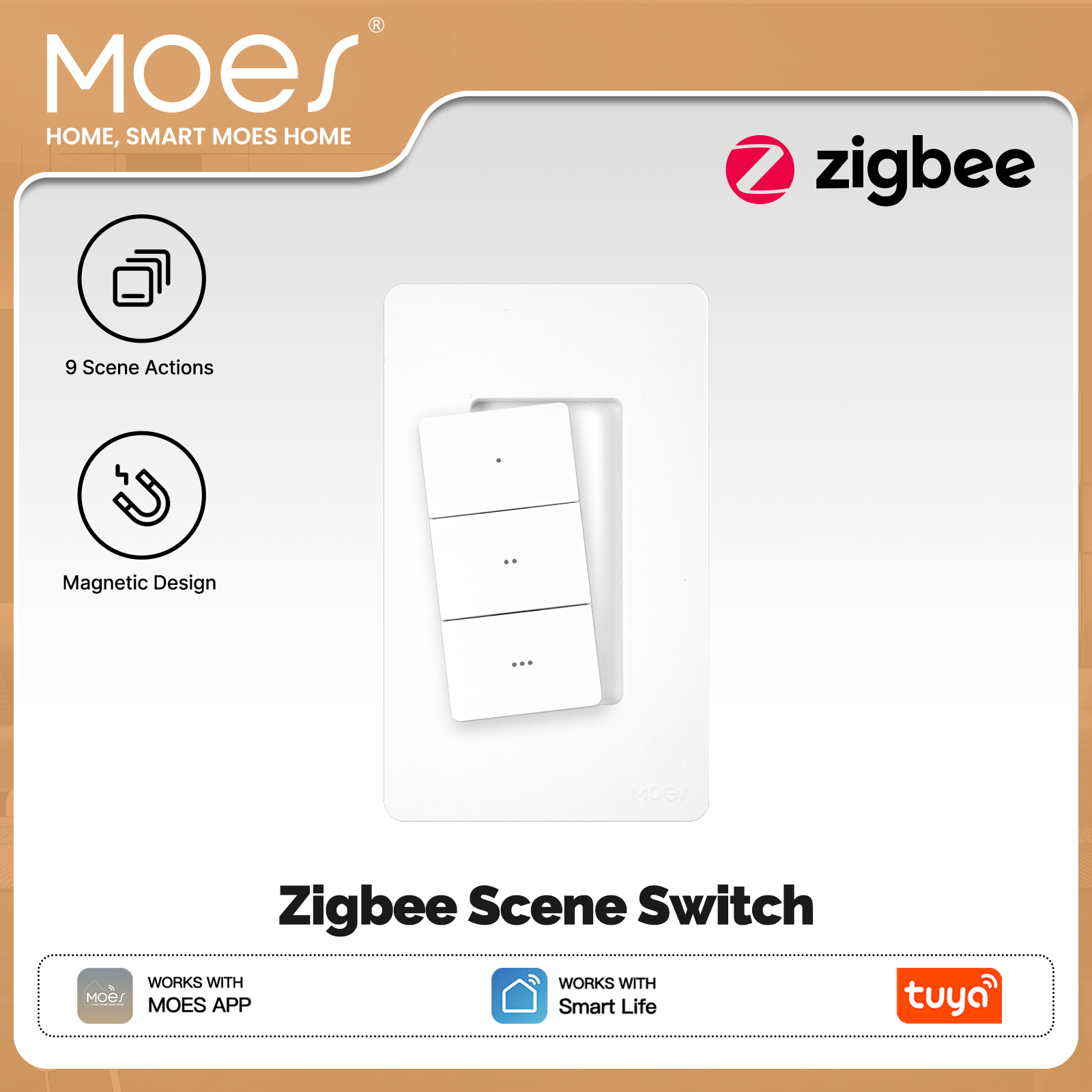 MOES Tuya Zigbee Smart Wireles – обзор и цена Smart Home Switch