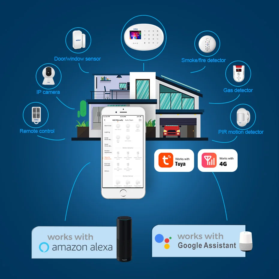 KERUI Tuya Smart Alarm System  – обзор и цена Smart Smoke Detector