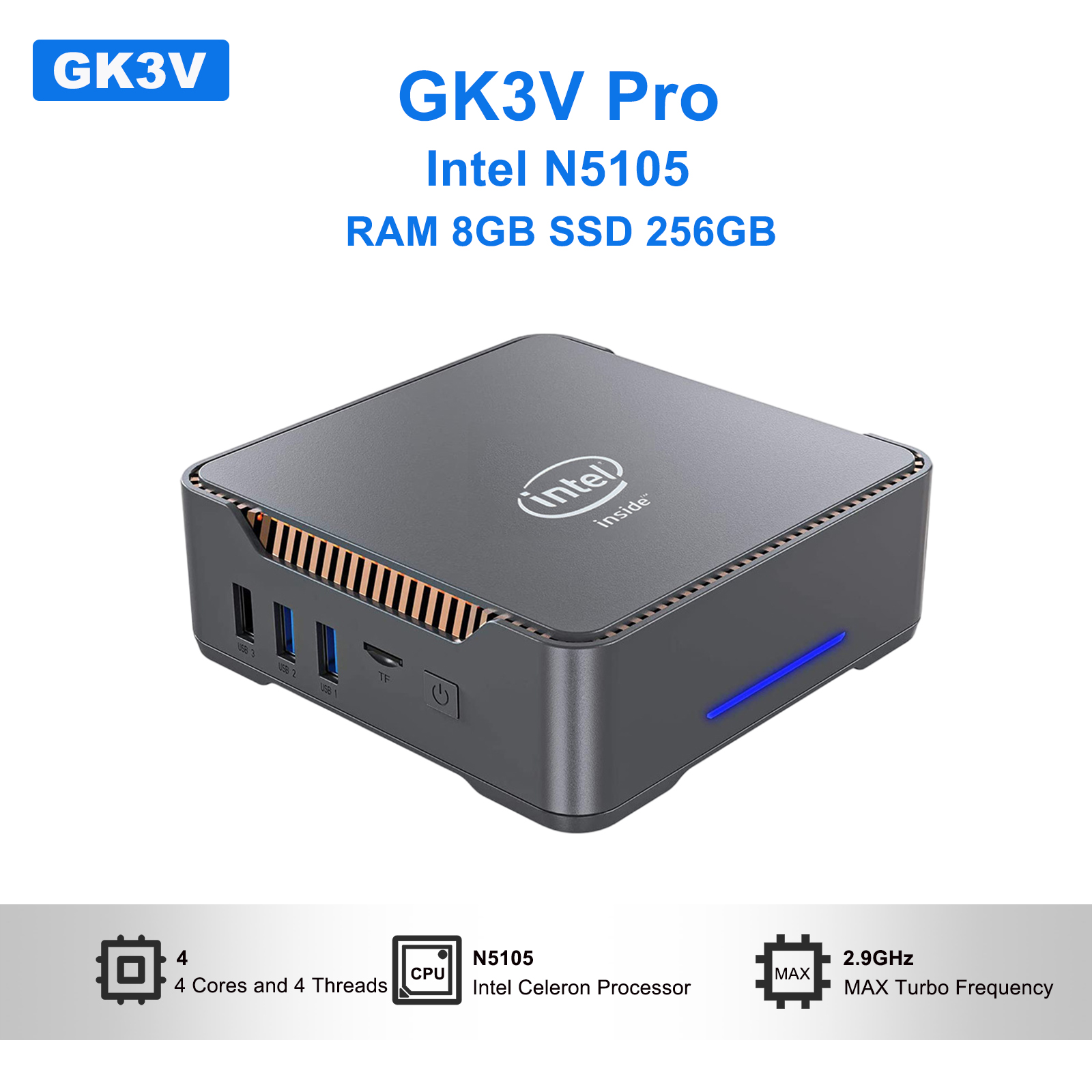 GK3V Pro mini pc Intel N5105 R – обзор и цена Smart Home Pc